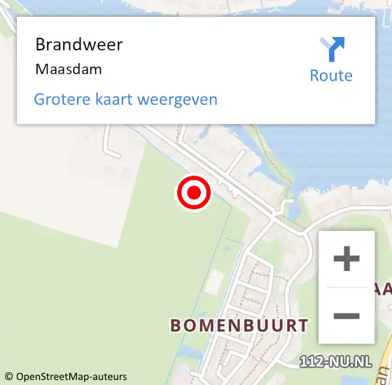 Locatie op kaart van de 112 melding: Brandweer Maasdam op 2 april 2024 19:31