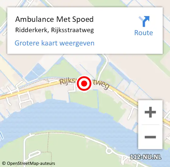 Locatie op kaart van de 112 melding: Ambulance Met Spoed Naar Ridderkerk, Rijksstraatweg op 2 april 2024 19:57