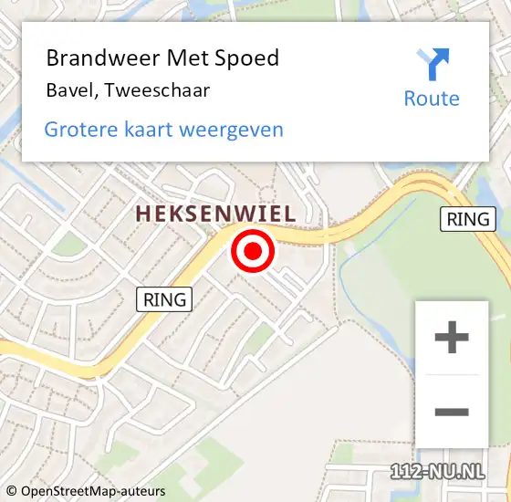 Locatie op kaart van de 112 melding: Brandweer Met Spoed Naar Bavel, Tweeschaar op 2 april 2024 20:16