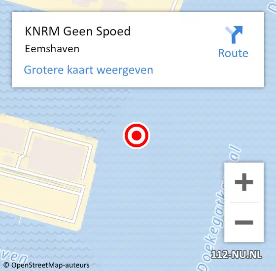 Locatie op kaart van de 112 melding: KNRM Geen Spoed Naar Eemshaven op 2 april 2024 20:42