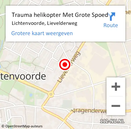 Locatie op kaart van de 112 melding: Trauma helikopter Met Grote Spoed Naar Lichtenvoorde, Lievelderweg op 3 april 2024 02:16