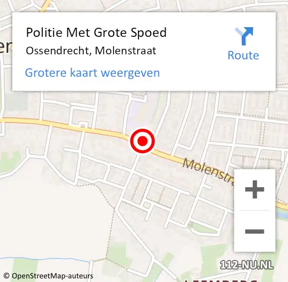 Locatie op kaart van de 112 melding: Politie Met Grote Spoed Naar Ossendrecht, Molenstraat op 3 april 2024 05:25