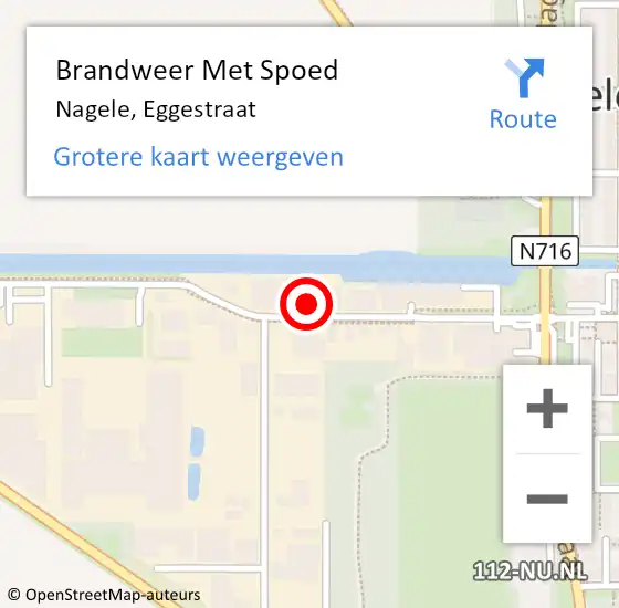 Locatie op kaart van de 112 melding: Brandweer Met Spoed Naar Nagele, Eggestraat op 3 april 2024 09:11