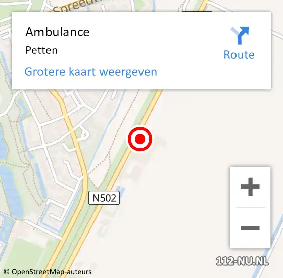 Locatie op kaart van de 112 melding: Ambulance Petten op 3 april 2024 09:48