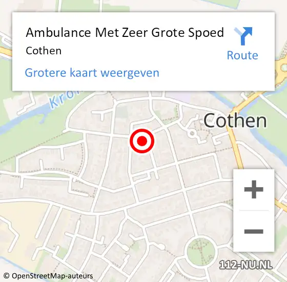 Locatie op kaart van de 112 melding: Ambulance Met Zeer Grote Spoed Naar Cothen op 3 april 2024 09:55
