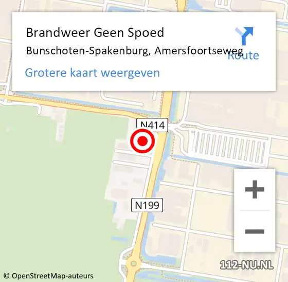 Locatie op kaart van de 112 melding: Brandweer Geen Spoed Naar Bunschoten-Spakenburg, Amersfoortseweg op 3 april 2024 09:57
