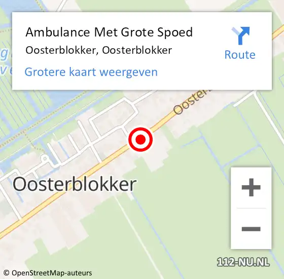 Locatie op kaart van de 112 melding: Ambulance Met Grote Spoed Naar Oosterblokker, Oosterblokker op 3 april 2024 10:40