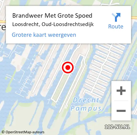 Locatie op kaart van de 112 melding: Brandweer Met Grote Spoed Naar Loosdrecht, Oud-Loosdrechtsedijk op 3 april 2024 11:21