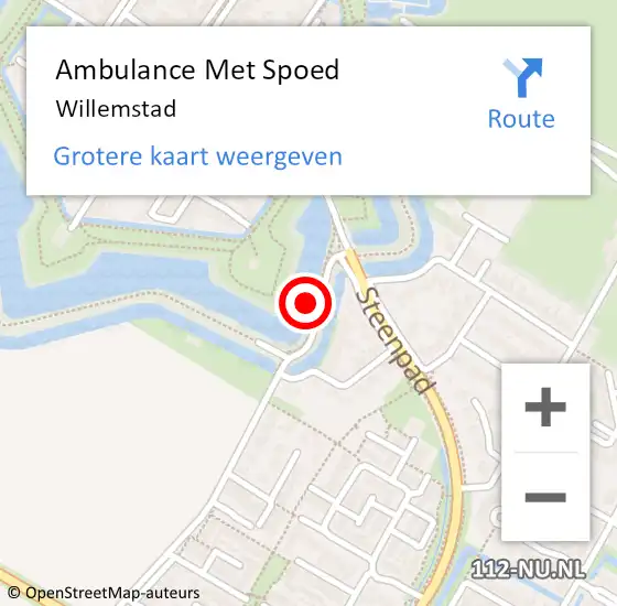 Locatie op kaart van de 112 melding: Ambulance Met Spoed Naar Willemstad op 3 april 2024 12:55