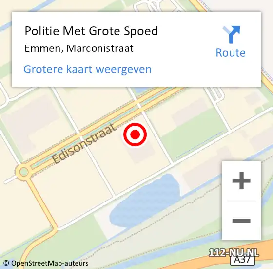 Locatie op kaart van de 112 melding: Politie Met Grote Spoed Naar Emmen, Marconistraat op 3 april 2024 13:09
