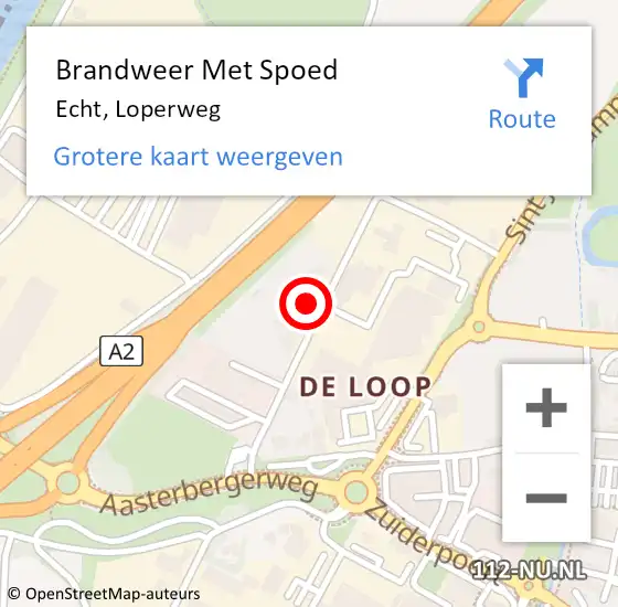 Locatie op kaart van de 112 melding: Brandweer Met Spoed Naar Echt, Loperweg op 3 april 2024 13:32