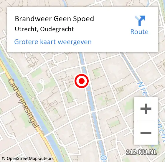 Locatie op kaart van de 112 melding: Brandweer Geen Spoed Naar Utrecht, Oudegracht op 3 april 2024 13:39
