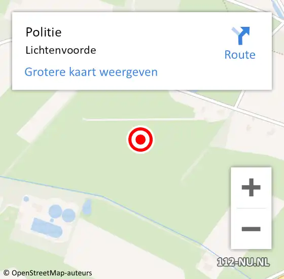 Locatie op kaart van de 112 melding: Politie Lichtenvoorde op 3 april 2024 14:05