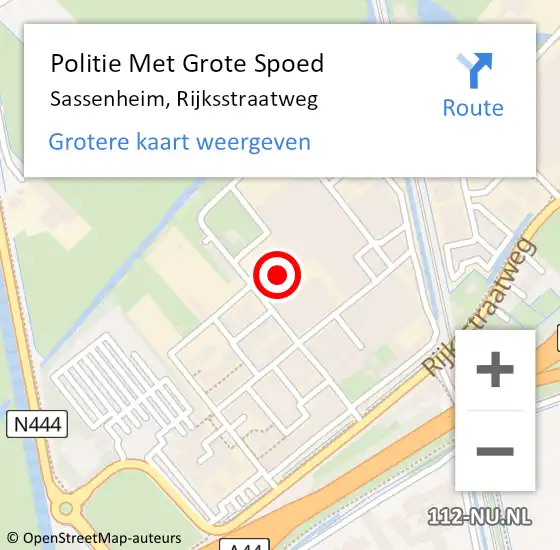 Locatie op kaart van de 112 melding: Politie Met Grote Spoed Naar Sassenheim, Rijksstraatweg op 3 april 2024 14:30