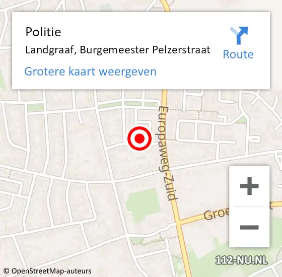 Locatie op kaart van de 112 melding: Politie Landgraaf, Burgemeester Pelzerstraat op 3 april 2024 14:52