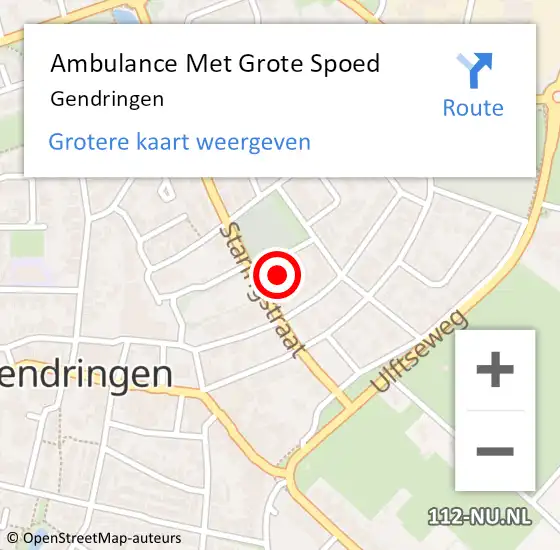 Locatie op kaart van de 112 melding: Ambulance Met Grote Spoed Naar Gendringen op 3 april 2024 15:00
