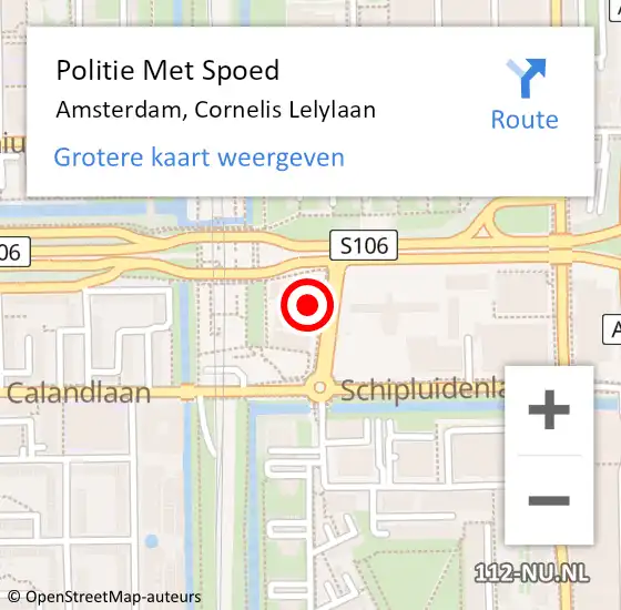 Locatie op kaart van de 112 melding: Politie Met Spoed Naar Amsterdam, Cornelis Lelylaan op 3 april 2024 15:01
