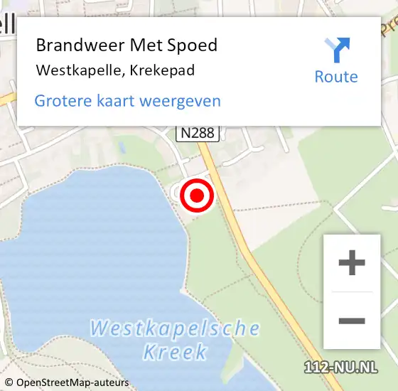 Locatie op kaart van de 112 melding: Brandweer Met Spoed Naar Westkapelle, Krekepad op 3 april 2024 15:13