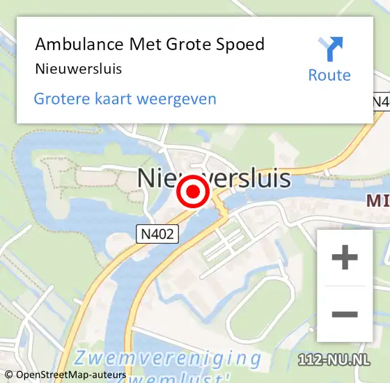 Locatie op kaart van de 112 melding: Ambulance Met Grote Spoed Naar Nieuwersluis op 3 april 2024 17:00