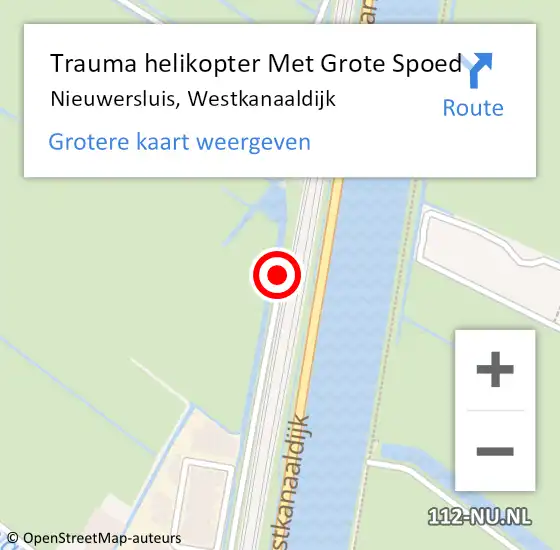 Locatie op kaart van de 112 melding: Trauma helikopter Met Grote Spoed Naar Nieuwersluis, Westkanaaldijk op 3 april 2024 17:01
