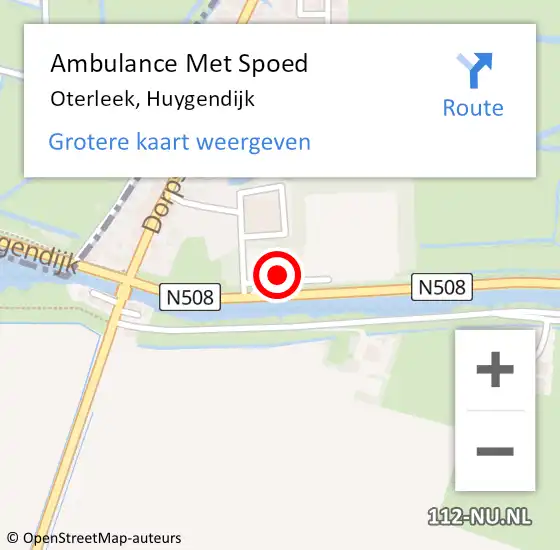 Locatie op kaart van de 112 melding: Ambulance Met Spoed Naar Oterleek, Huygendijk op 3 april 2024 18:58