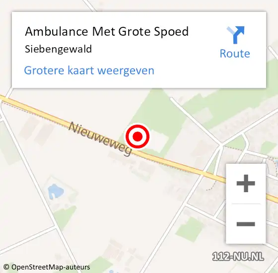 Locatie op kaart van de 112 melding: Ambulance Met Grote Spoed Naar Siebengewald op 3 april 2024 21:04