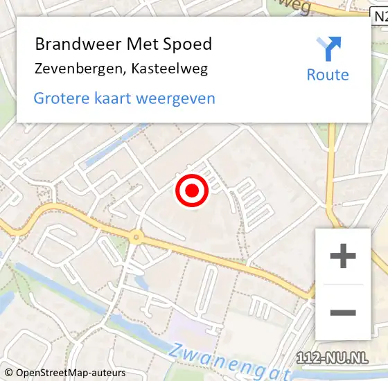 Locatie op kaart van de 112 melding: Brandweer Met Spoed Naar Zevenbergen, Kasteelweg op 3 april 2024 21:35
