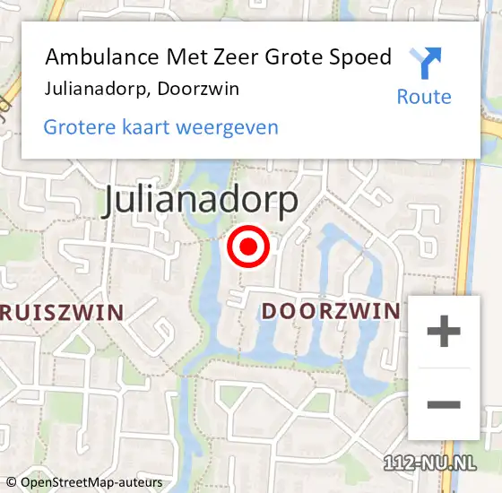 Locatie op kaart van de 112 melding: Ambulance Met Zeer Grote Spoed Naar Julianadorp, Doorzwin op 3 april 2024 22:22