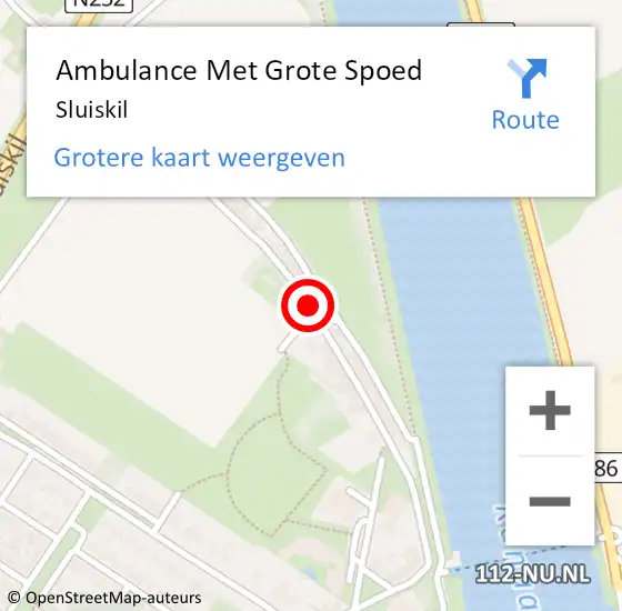 Locatie op kaart van de 112 melding: Ambulance Met Grote Spoed Naar Sluiskil op 3 april 2024 22:44