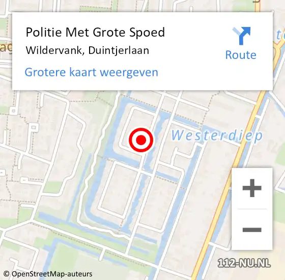 Locatie op kaart van de 112 melding: Politie Met Grote Spoed Naar Wildervank, Duintjerlaan op 3 april 2024 23:55