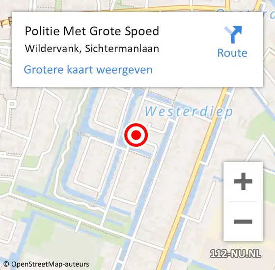 Locatie op kaart van de 112 melding: Politie Met Grote Spoed Naar Wildervank, Sichtermanlaan op 3 april 2024 23:56