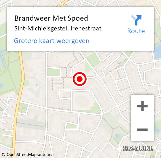 Locatie op kaart van de 112 melding: Brandweer Met Spoed Naar Sint-Michielsgestel, Irenestraat op 4 april 2024 01:34