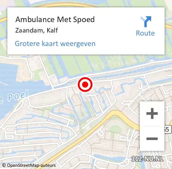 Locatie op kaart van de 112 melding: Ambulance Met Spoed Naar Zaandam, Kalf op 4 april 2024 06:15