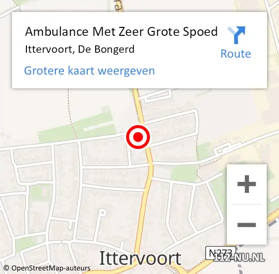 Locatie op kaart van de 112 melding: Ambulance Met Zeer Grote Spoed Naar Ittervoort, De Bongerd op 4 april 2024 07:05