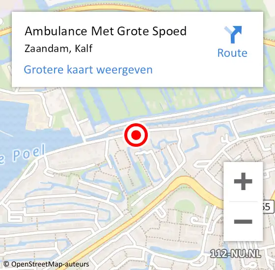 Locatie op kaart van de 112 melding: Ambulance Met Grote Spoed Naar Zaandam, Kalf op 4 april 2024 07:40