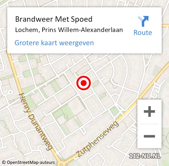 Locatie op kaart van de 112 melding: Brandweer Met Spoed Naar Lochem, Prins Willem-Alexanderlaan op 4 april 2024 08:10