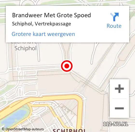Locatie op kaart van de 112 melding: Brandweer Met Grote Spoed Naar Schiphol, Vertrekpassage op 4 april 2024 08:42