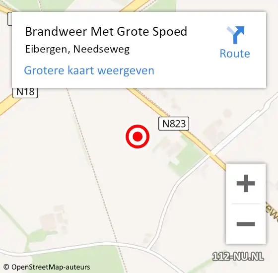 Locatie op kaart van de 112 melding: Brandweer Met Grote Spoed Naar Eibergen, Needseweg op 4 april 2024 08:50