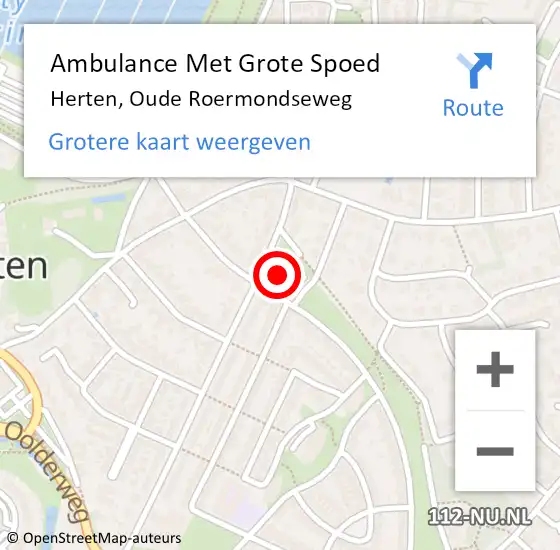 Locatie op kaart van de 112 melding: Ambulance Met Grote Spoed Naar Herten, Oude Roermondseweg op 4 april 2024 10:03