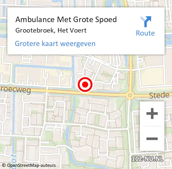 Locatie op kaart van de 112 melding: Ambulance Met Grote Spoed Naar Grootebroek, Het Voert op 4 april 2024 10:19