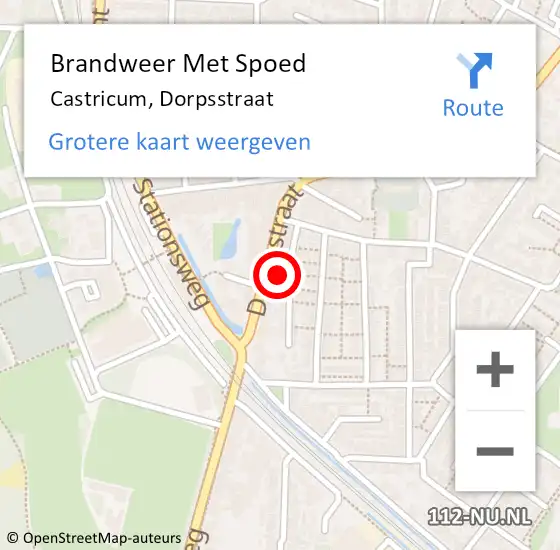 Locatie op kaart van de 112 melding: Brandweer Met Spoed Naar Castricum, Dorpsstraat op 4 april 2024 12:23