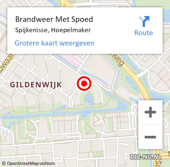 Locatie op kaart van de 112 melding: Brandweer Met Spoed Naar Spijkenisse, Hoepelmaker op 4 april 2024 12:36