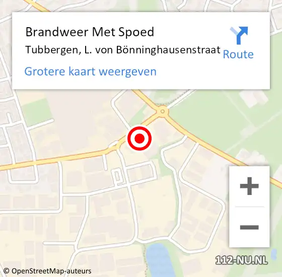 Locatie op kaart van de 112 melding: Brandweer Met Spoed Naar Tubbergen, L. von Bönninghausenstraat op 4 april 2024 13:39