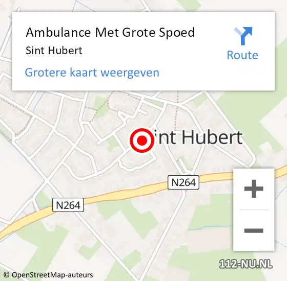 Locatie op kaart van de 112 melding: Ambulance Met Grote Spoed Naar Sint Hubert op 4 april 2024 14:29