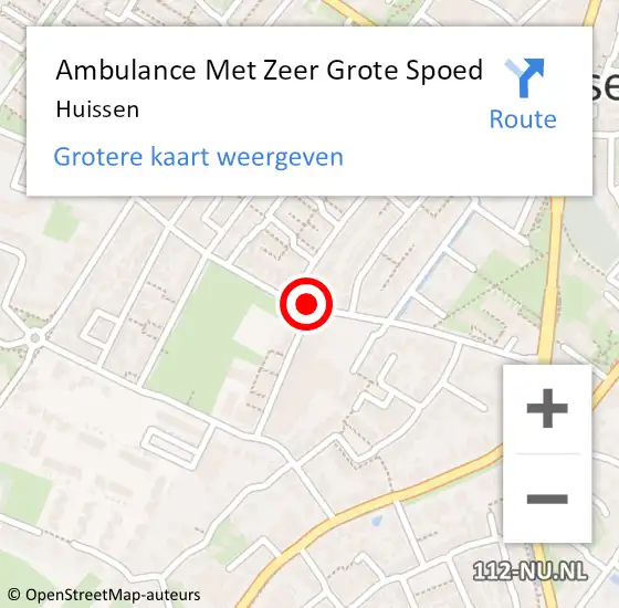 Locatie op kaart van de 112 melding: Ambulance Met Zeer Grote Spoed Naar Huissen op 4 april 2024 15:16