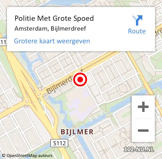 Locatie op kaart van de 112 melding: Politie Met Grote Spoed Naar Amsterdam, Bijlmerdreef op 4 april 2024 16:14