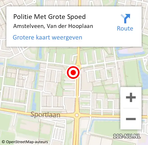 Locatie op kaart van de 112 melding: Politie Met Grote Spoed Naar Amstelveen, Van der Hooplaan op 4 april 2024 16:55