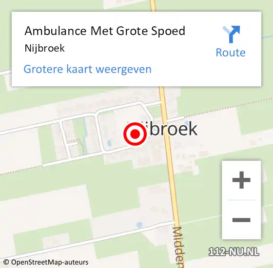 Locatie op kaart van de 112 melding: Ambulance Met Grote Spoed Naar Nijbroek op 4 april 2024 17:00