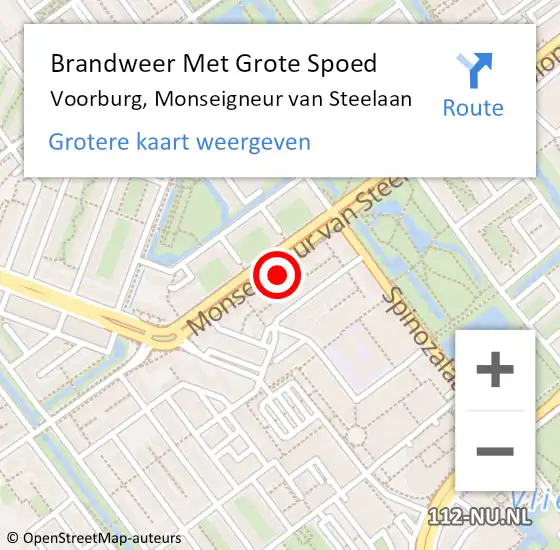 Locatie op kaart van de 112 melding: Brandweer Met Grote Spoed Naar Voorburg, Monseigneur van Steelaan op 4 april 2024 17:38