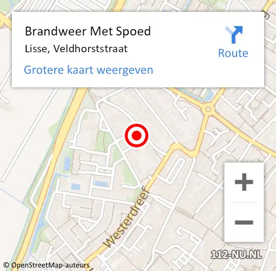Locatie op kaart van de 112 melding: Brandweer Met Spoed Naar Lisse, Veldhorststraat op 4 april 2024 20:16
